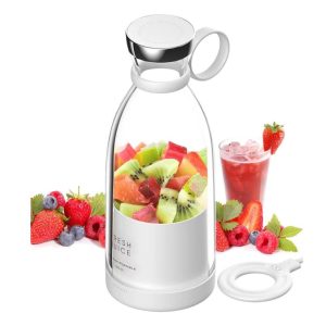 مخلوط‌ کن ‌بی‌سیم و قابل حمل مدل FRESH JUICE 214B با ظرفیت 350ML (ورژن اصلی | تک و عمده | سفید صورتی مشکی )